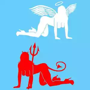 ANGEL DEVIL DECAL STICKER FOR TOOLBOX CAR TRUCK JDM MANCAVE SURF SKATE STICKERS - Picture 1 of 1