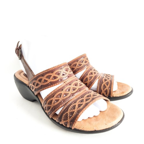 Sandali donna Clarks Collection in pelle marrone marrone marrone chiaro 7 5 STRETTI