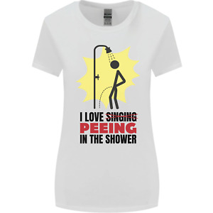 I Love Peeing in the Shower Funny Rude Womens Wider Cut T-Shirt