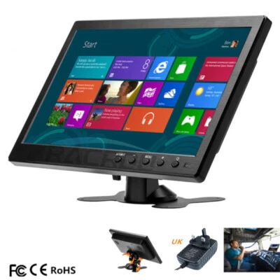 RACRDO 10.1" HD CCTV LCD Monitor PC Screen AV/RCA/VGA/HDMI/BNC Video Display + Speaker