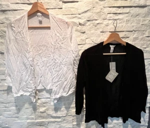Women's CHICO'S Cori Convertible Open Front Sheer Cardigan Sweater 3/4 Sleeve 0 - Picture 1 of 14
