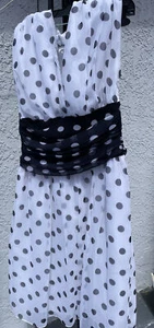 Vintage Patra Size 14 polka dot black &white  Party Dress Summery worn once Sale - Picture 1 of 6