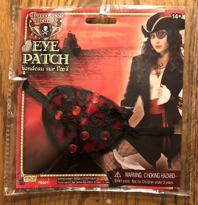 Disfraz parche ojo steampunk victoriano bucanero pirata de encaje rubí parche Foto 1 de 2