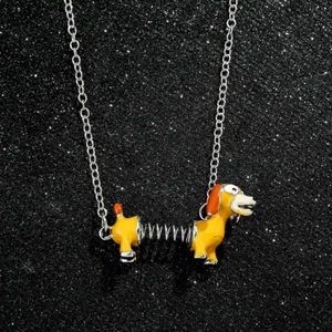 Slinky Dog Necklace Toy Story Movie Jewelry Cartoon Dachshund Pendant - Picture 1 of 5
