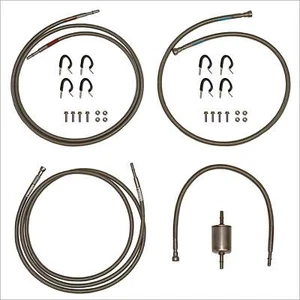 01-03 GM 2500 / 3500 Truck Crew Cab Gas V8, Quick Fix Fuel Line Kit; Braided Sta - Picture 1 of 1