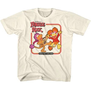 Fraggle Rock Puppets Gobo & Red Dance Your Cares Away Jim Henson Youth T Shirt - Picture 1 of 3