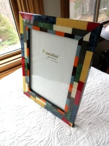 NATALINI PHOTO FRAME 5" X 7" HANDCRAFTED WOOD MARQUETRY W/EASEL FELT BACKING #11 - Picture 1 of 6