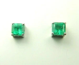 Kolumbianischer Smaragd Ohrstecker 1,46 Karat 18K Weißgold Feinschmuck Muzo Minen - Bild 1 von 12