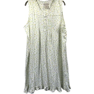Vintage Laura Ashley Nightgown XL Prairie Cotton Yellow Floral Cottagecore - Picture 1 of 5