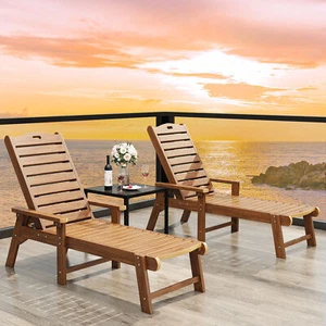Outdoor Chaise Lounge Chairs +Adjustable Backrest Resin Patio Lounger 1pc Beach - Picture 1 of 9