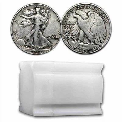 Walking Liberty Half Dollar Full Roll - 20 Coins - 90% Silver Choose # of Rolls! - Image 1 of 4