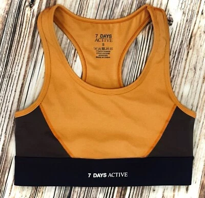 7 DAYS ACTIVE || Sujetador deportivo SV en marrón tostado y múltiple - Talla pequeña *NUEVO SIN ETIQUETAS* Foto 1 de 4
