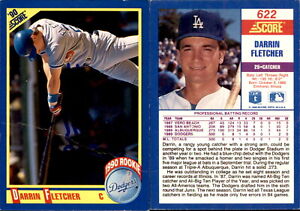 Darrin Fletcher Signed 1990 Score #622 Card Los Angeles Dodgers Auto
