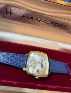 MINTY 1960S VINTAGE HAMILTON ELECTRIC WORKING GOLD FILLED MEN'S WATCH WITH BOX - Picture 1 of 23