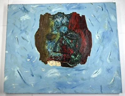 Pintura al óleo sobre lienzo artista forastero cara abstracta 16x20” ranura de árbol sin firmar Foto 1 de 4