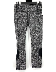 Leggings Lululemon Mujer Talla 4 Suela Entrenamiento Corto Negro Margarita Polvo Alpino - Imagen 1 de 15