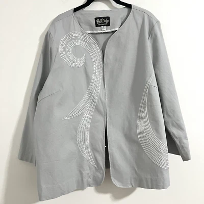 Chaqueta Blazer Bob Mackie Usable Artística Talla 2X Lentejuelas Remolino Ligera Artística Foto 1 de 4