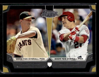 Bowman Draft Picks & Prospects 2012 Matt Cain/Mike Trout doble top 10 selecciones Foto 1 de 2