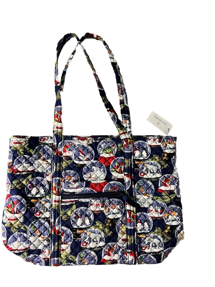 Vera Bradley Vera Tote Bag Snow Globes Chistmas Large