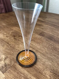 VEUVE CLICQUOT LGD MURANO CARLO MORETTI FLUTE CHAMPAGNE GLASS RARE NO2 SIGND - Picture 1 of 5