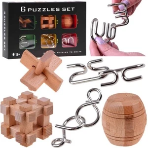 Knifflige Logikrätsel Geduldsspiel Puzzle Denksport mit verknoteten Metallteilen - Bild 1 von 12