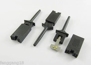 2x Single Hook Clip Flat Mini Grabber Test Probe for SMD IC Multimeter DIY Black - Picture 1 of 2