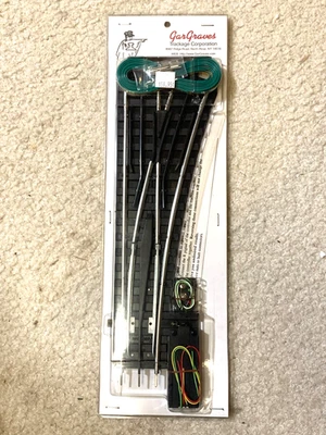 GAR GRAVES # 143 O-72 LH Remote Switch w/ DZ1000 PHANTOM W/ TINPLATED RAIL - NEW - Image 1 of 3