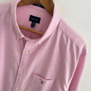 GANT Shirt Size 2XL XXL Mens Pink Solid Oxford Regular Fit Cotton Long Sleeve - Picture 1 of 11