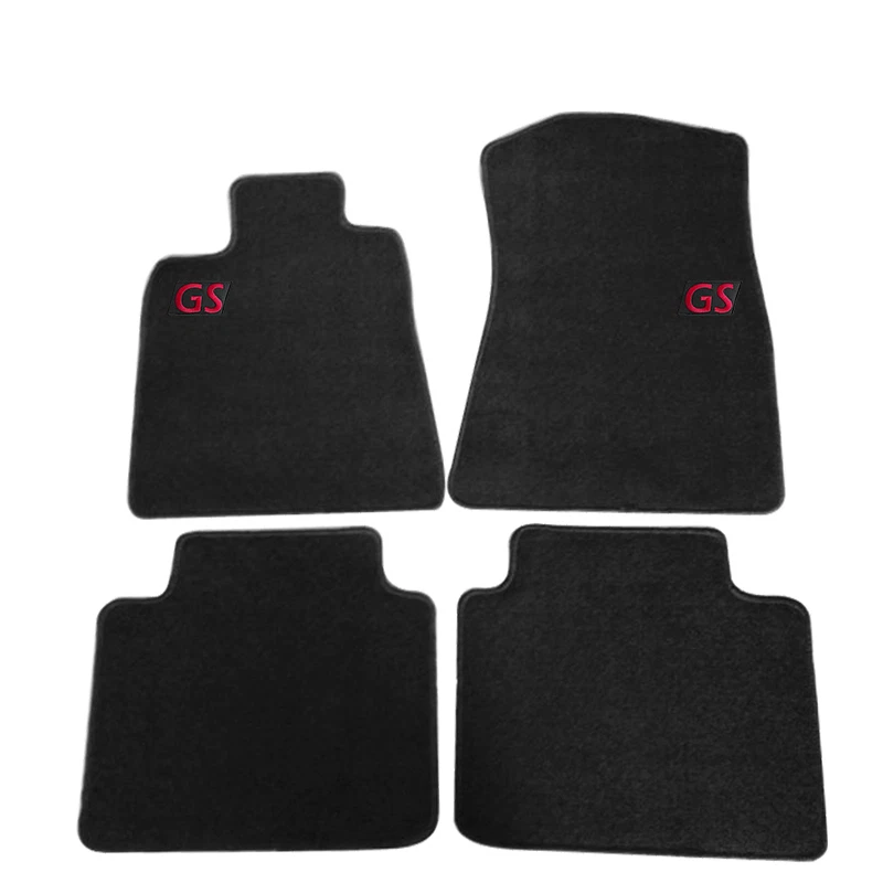 Fits 06-11 Lexus GS300 GS350 GS430 GS460 Black Nylon Floor Mat Carpet w/ Red GS - Image 1 of 1