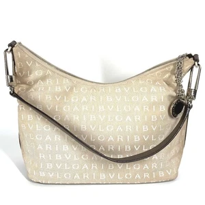 BVLGARI Logomania Bvlgari Bvlgari bag shawl Shoulder Bag Leather/Canvas Beige - Picture 1 of 15