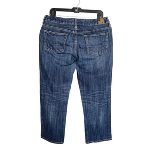 Pantalones de mezclilla American Eagle Boy ajustados al tobillo azul para mujer 8 desgastados tiro medio - Imagen 1 de 10