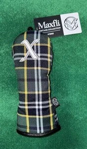 NEW Maxfli Vintage Collection ‘X’ Hybrid/Rescue Golf Cover Green Yellow Plaid - Picture 1 of 4