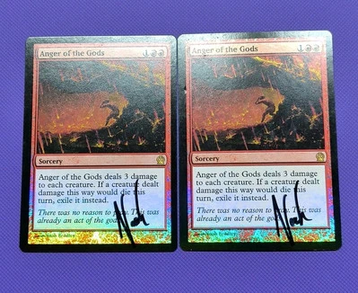 Anger of the Gods Theros Foil x2 Signed MTG Magic The Gathering Card  - Image 1 of 2