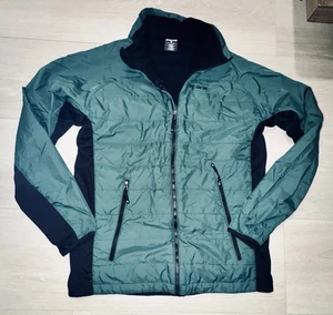 Solaris Men’s Sleek Long sleeve zip Up Puffer jacket Sz S In green/Black - Picture 1 of 9