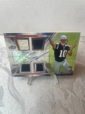 2014 Topps Prime Jimmy Garoppolo Auto Quad GU Jersey Patch RC Card - Image 1 of 2