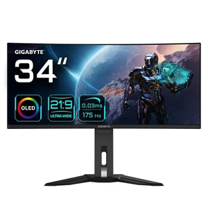GIGABYTE MO34WQC Monitor Curvo 34" OLED 175Hz WQHD 0,03ms Multimediale Hub USB 2 - Imagen 1 de 1
