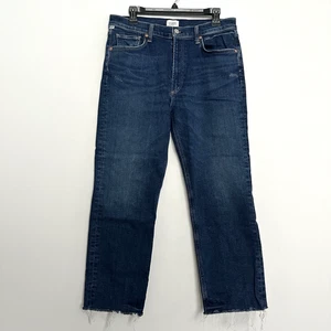 Citizens of Humanity Daphne Crop Blue High Rise Stovepipe Raw Hem Jeans 30 - Picture 1 of 9