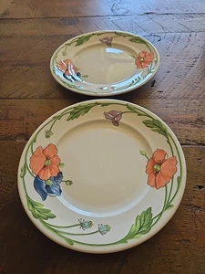 2 Villeroy & Boch Amapola Pattern 8.25"  Salad Dessert Plate Poppies Floral - Picture 1 of 8