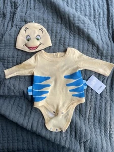 NWT Disney Flounder Little Mermaid Costume Hat Included Baby 0-3M - Picture 1 of 10