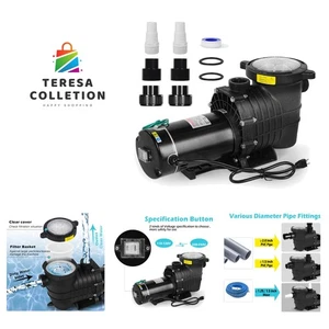 Bomba de Piscina Subterránea, Bomba de Piscina 2HP 6825GPH, 110/220V Doble Voltaje Ing... - Imagen 1 de 8