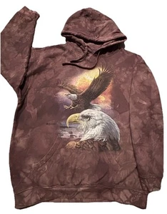 The Mountain Hooded Pullover Sweatshirt Mens 2XL Eagle. Brown. Kangaroo Pocket. - Picture 1 of 8