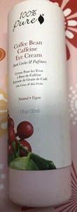 100% Pure Natural Vegan Coffee Bean Caffeine Eye Cream 1 Fl Oz/30mL - Picture 1 of 3