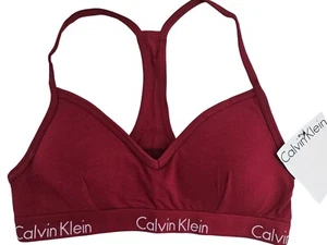 Bralette Calvin Klein moderna cotone leggermente foderata taglia media NUOVA - Foto 1 di 11