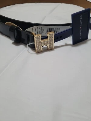 Cinturón ajustado Tommy Hilfiger de charol para mujer talla M con hebilla de cinturón con tachuelas Foto 1 de 4