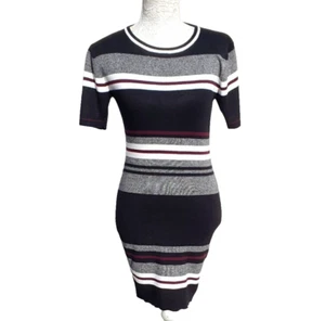 New Look Jumper Dress Short Sleeve Knit Stripe Women's UK Size 8 - Picture 1 of 8
