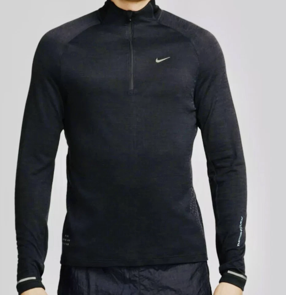 Nike Running Men's Wool Blend Therma-Fit ADV Running Top FN3373-010 Black Sz XS