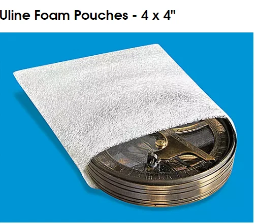 Pack of 100- Foam Pouches - 4 x 4", Nonabrasive 1/8" polyethylene foam - Image 1 of 1