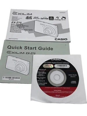 Cámara digital Casio Exilim EX-Z75 guía de inicio rápido referencia básica y software Foto 1 de 4