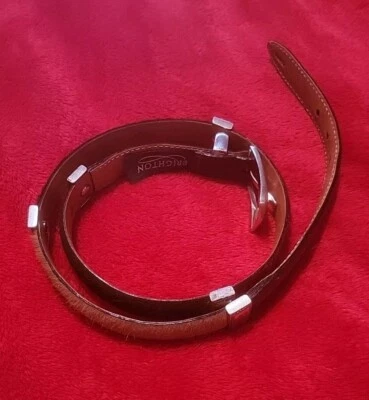 Cinturón Concho Brighton Patchwork Cuero Western Para Mujer Talla M 32 Tono Plateado  Foto 1 de 4