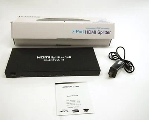 Interruttore Sdoppiatore HDMI 1X8 8 Porte 1 in 8 Out Ripetitore 3D 4K HD 1080P - Foto 1 di 7